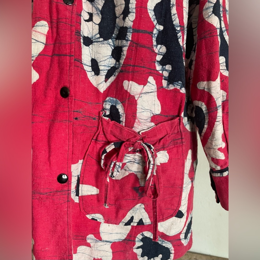 Reversible Batik Tie Dye Snap Button Front Pocket… - image 7